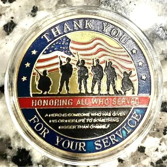 Challenge Coin Military Veteran - Picture 2 of 3